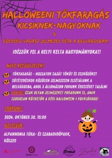 Halloweeni tökfaragás kicsiknek-nagyoknak és jelmezes séta a városban!  plakát